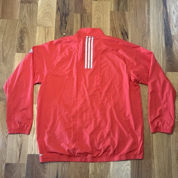 ADIDAS Men'sXXL Climaproof Vented Red Mesh Lined Windbreaker Golf Jacket Ripstop - Picture 8 of 9